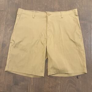 BCG Athletic Golf Shorts Men 40W Tan Khaki 9” Inseam Performance Fabric Casual